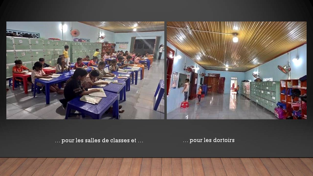 Ventilateurs pour les classes et pour les dortoirs