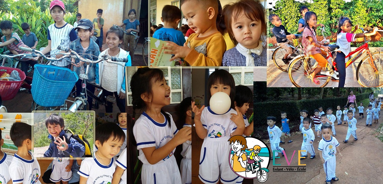 Aide aux enfants du Vietnam et d'Inde avec EVE Enfant-Vélo-Ecole