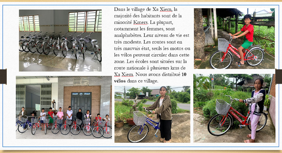 Vélos, tables et chaises pour les enfants de Hau Giang
